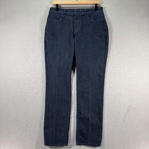 NYDJ Skinny Jeans Womens 8P Blue Dark Wash Comfort Classic Stretch‎ Made in USA